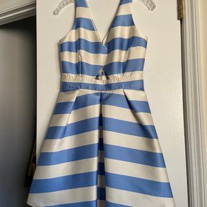 Topshop Blue Striped Mini Dress, Size 6